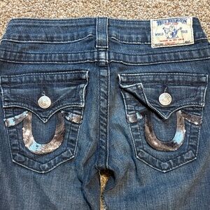 True Religion Women's Denim Jeans with Embroidered Pockets